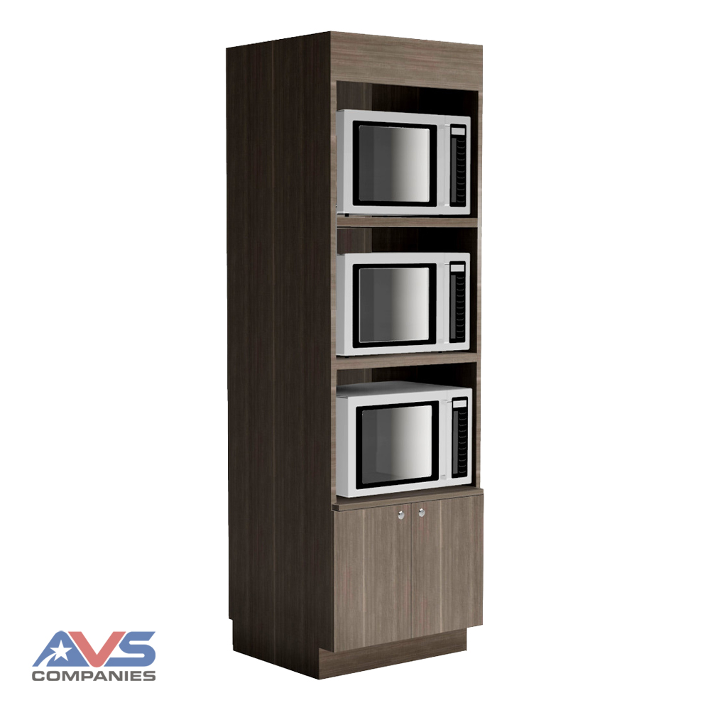 In-Line Free Standing Microwave Cabinet 3X Left Angle