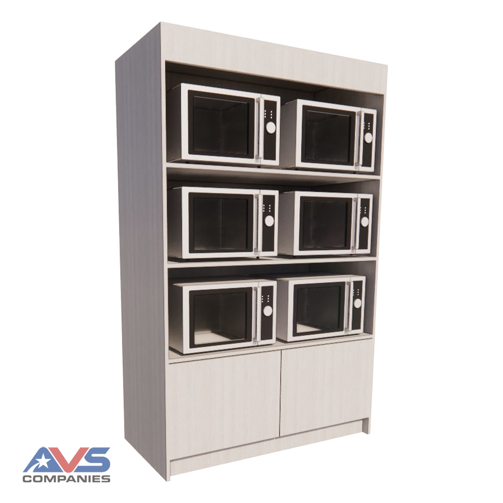 In-Line Free Standing Microwave Cabinet 6X w/ Microwaves