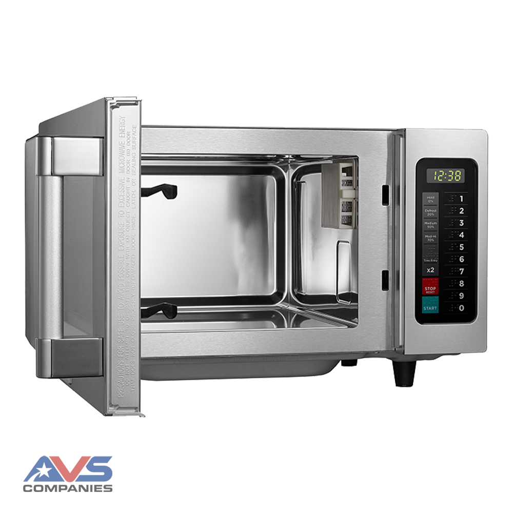 Push Button Microwave Left Angle Open